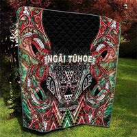Aotearoa Ngai Tuhoe Quilt Maori Tribal Red And Green Paua Shell Pattern DT05 - Polynesian Pride