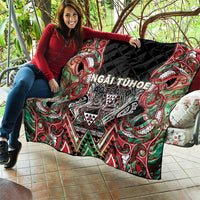Aotearoa Ngai Tuhoe Quilt Maori Tribal Red And Green Paua Shell Pattern DT05 - Polynesian Pride