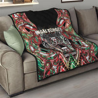Aotearoa Ngai Tuhoe Quilt Maori Tribal Red And Green Paua Shell Pattern DT05 - Polynesian Pride