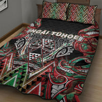 Aotearoa Ngai Tuhoe Quilt Bed Set Maori Tribal Red And Green Paua Shell Pattern DT05 - Polynesian Pride