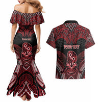Personalised New Zealand Waitangi Day Couples Matching Mermaid Dress and Hawaiian Shirt Te Tiriti O Waitangi 1840 DT05 - Polynesian Pride