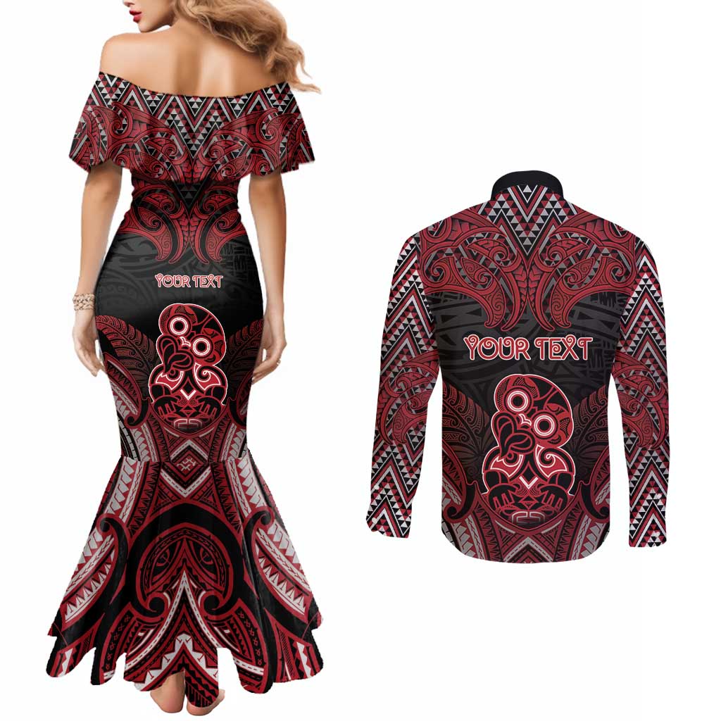 Personalised New Zealand Waitangi Day Couples Matching Mermaid Dress and Long Sleeve Button Shirt Te Tiriti O Waitangi 1840 DT05 - Polynesian Pride
