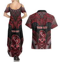 Personalised New Zealand Waitangi Day Couples Matching Summer Maxi Dress and Hawaiian Shirt Te Tiriti O Waitangi 1840 - Polynesian Pride