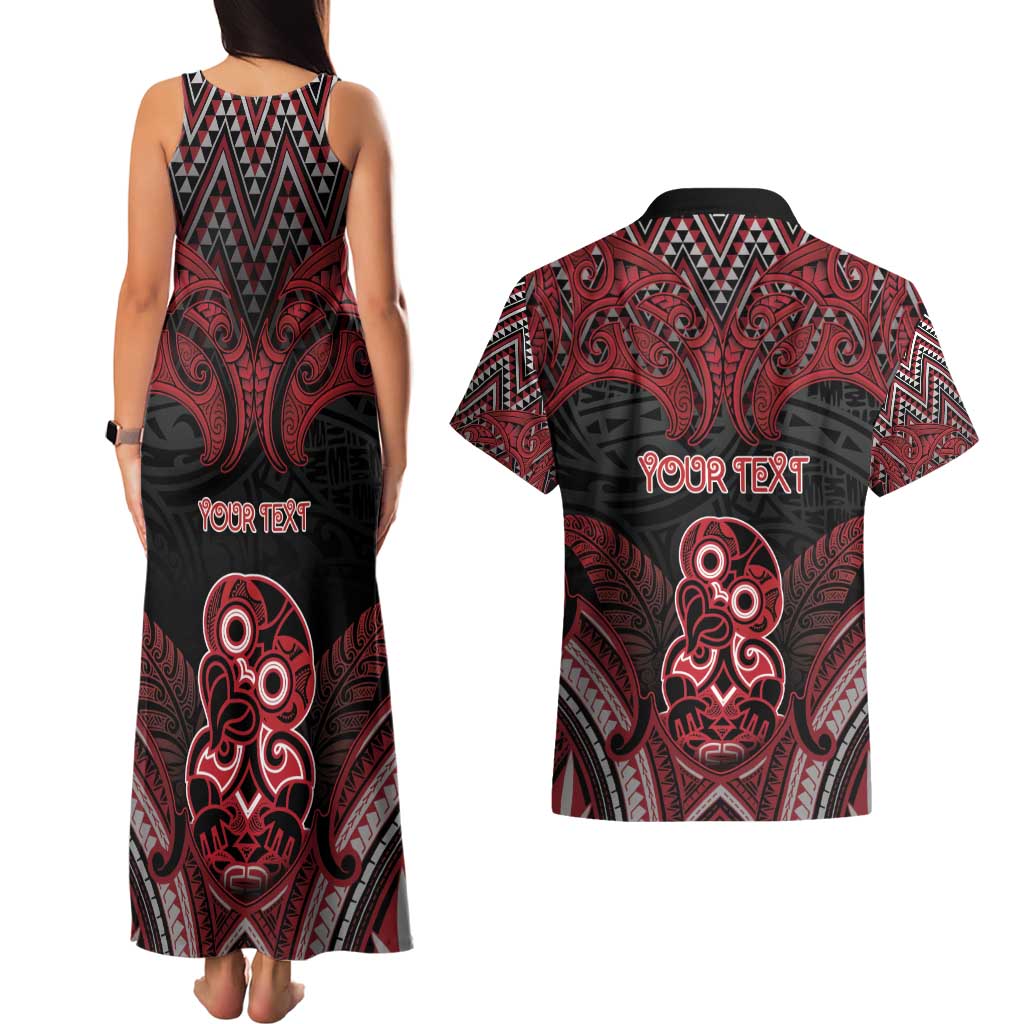 Personalised New Zealand Waitangi Day Couples Matching Tank Maxi Dress and Hawaiian Shirt Te Tiriti O Waitangi 1840 DT05 - Polynesian Pride