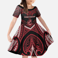Personalised New Zealand Waitangi Day Family Matching Off The Shoulder Long Sleeve Dress and Hawaiian Shirt Te Tiriti O Waitangi 1840 - Polynesian Pride
