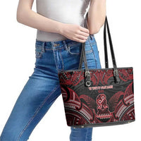 New Zealand Waitangi Day Leather Tote Bag Te Tiriti O Waitangi 1840 - Polynesian Pride