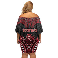 Personalised New Zealand Waitangi Day Off Shoulder Short Dress Te Tiriti O Waitangi 1840 - Polynesian Pride