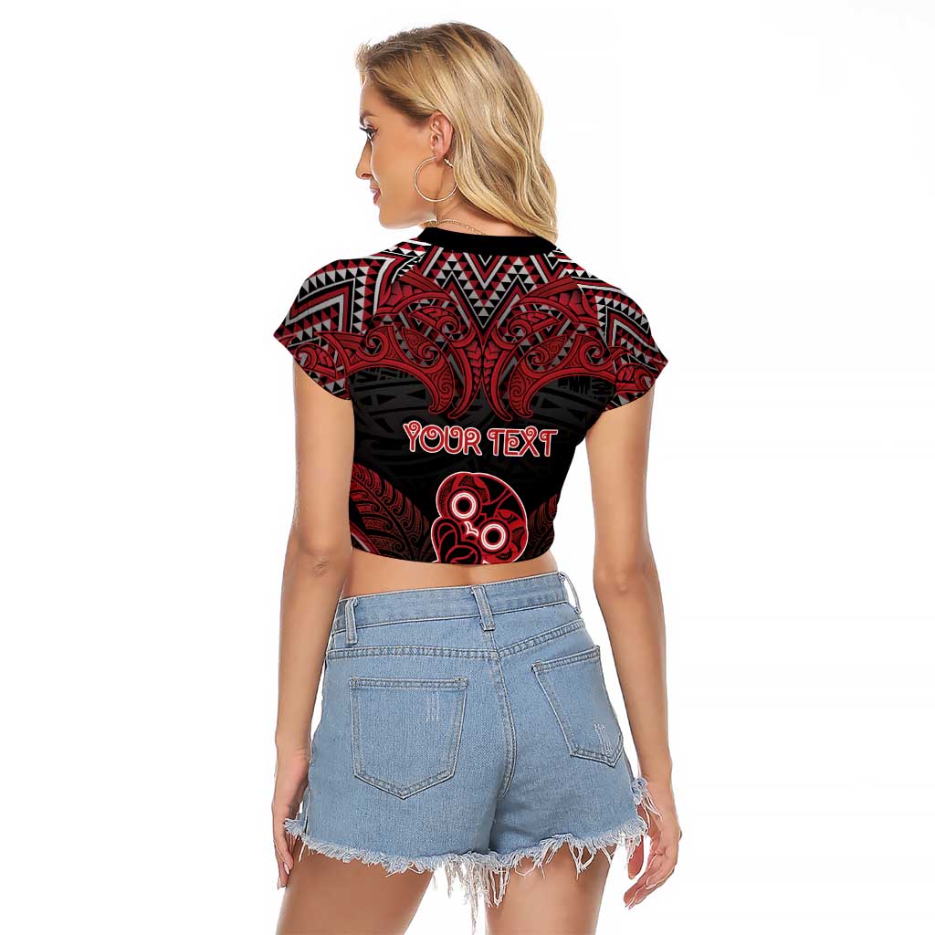 Personalised New Zealand Waitangi Day Raglan Cropped T Shirt Te Tiriti O Waitangi 1840 DT05 - Polynesian Pride