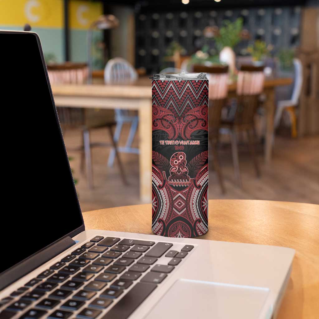 Personalised New Zealand Waitangi Day Skinny Tumbler Te Tiriti O Waitangi 1840 - Polynesian Pride