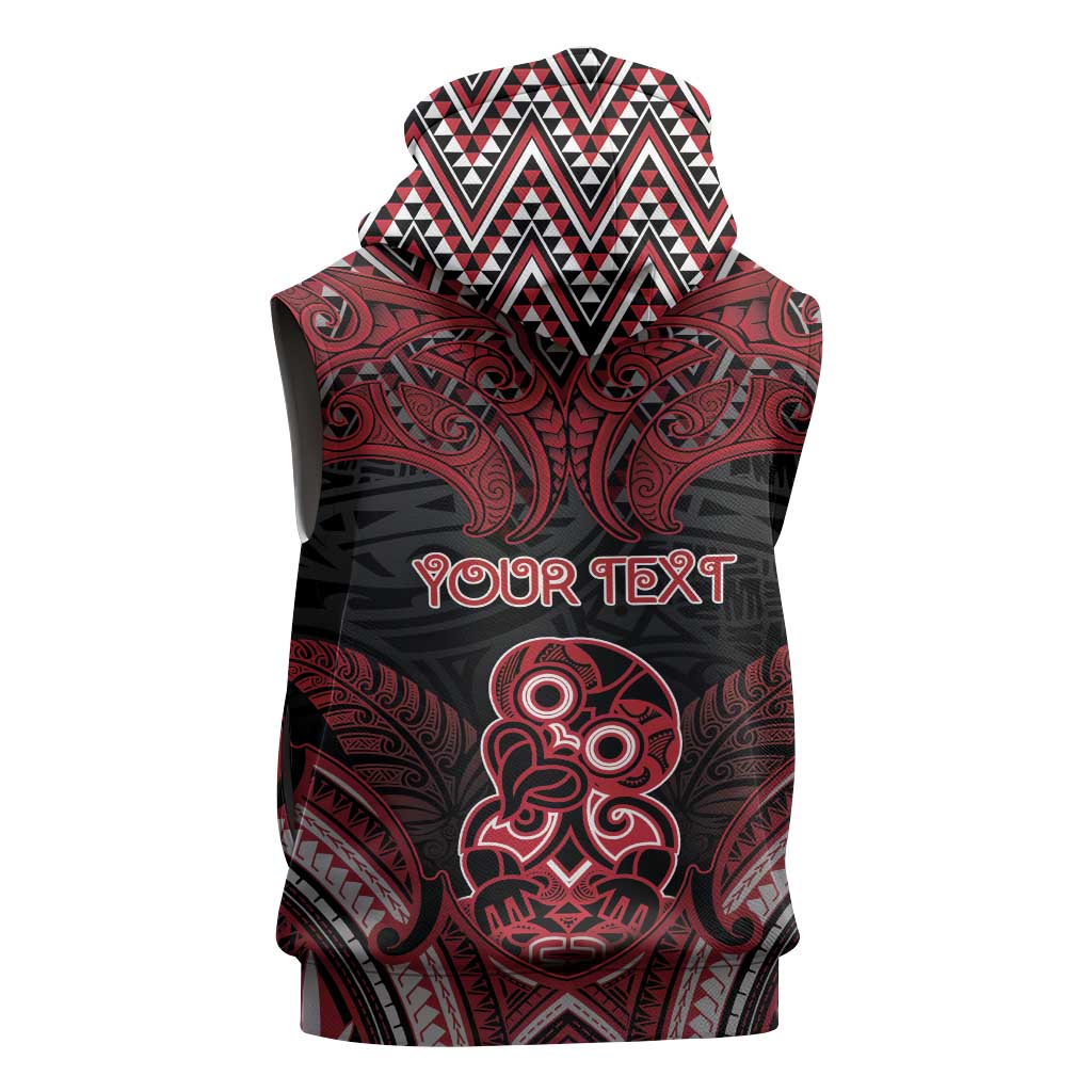 Personalised New Zealand Waitangi Day Sleeveless Hoodie Te Tiriti O Waitangi 1840 - Polynesian Pride