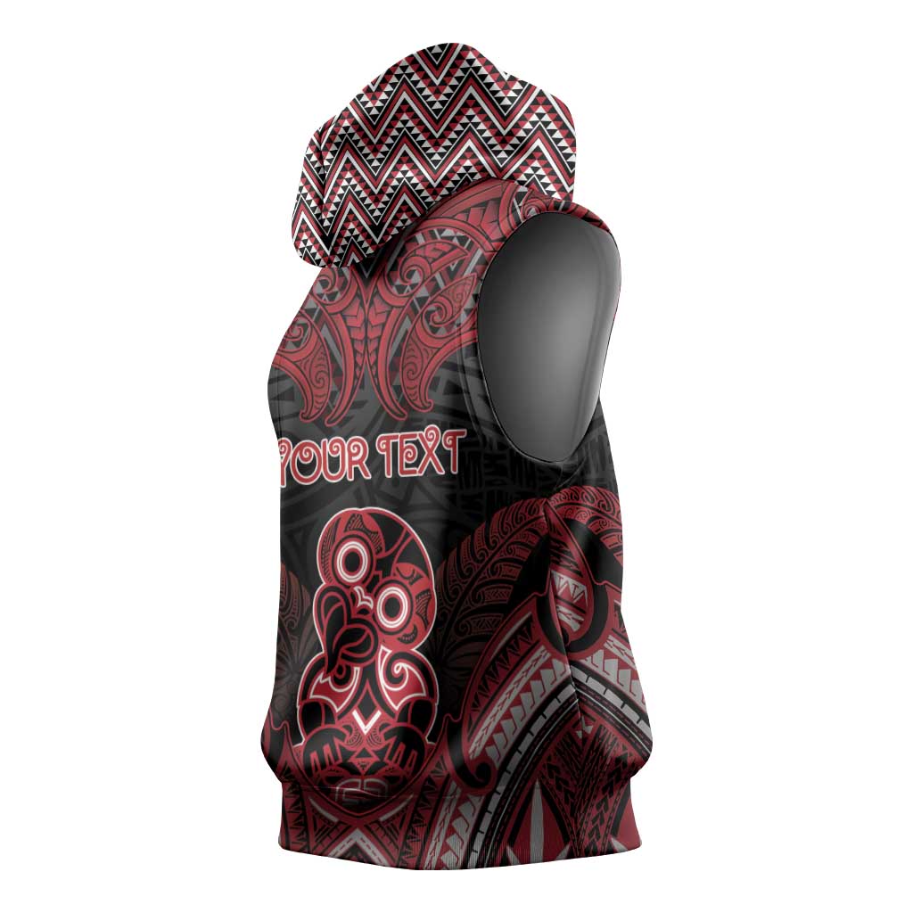 Personalised New Zealand Waitangi Day Sleeveless Hoodie Te Tiriti O Waitangi 1840 - Polynesian Pride
