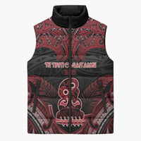 Personalised New Zealand Waitangi Day Sleeveless Puffer Jacket Te Tiriti O Waitangi 1840 - Polynesian Pride