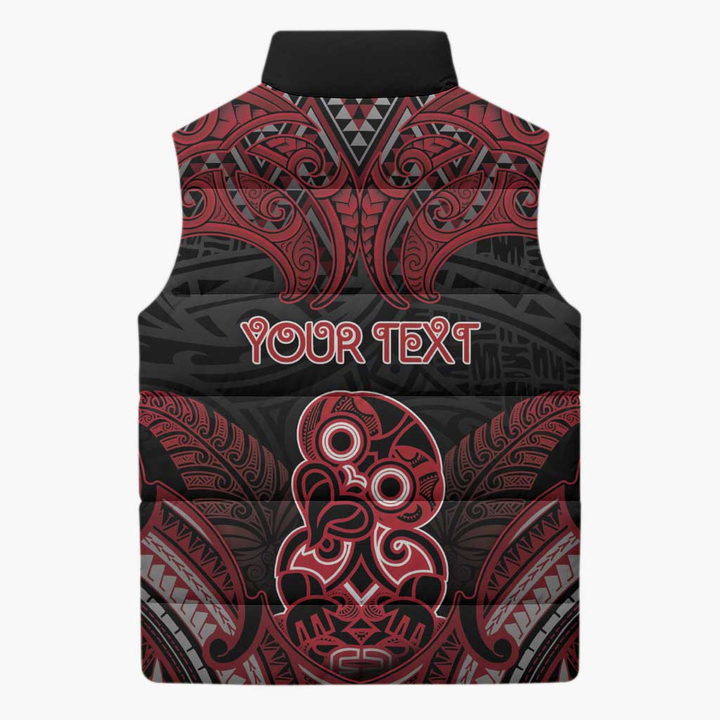 Personalised New Zealand Waitangi Day Sleeveless Puffer Jacket Te Tiriti O Waitangi 1840 - Polynesian Pride