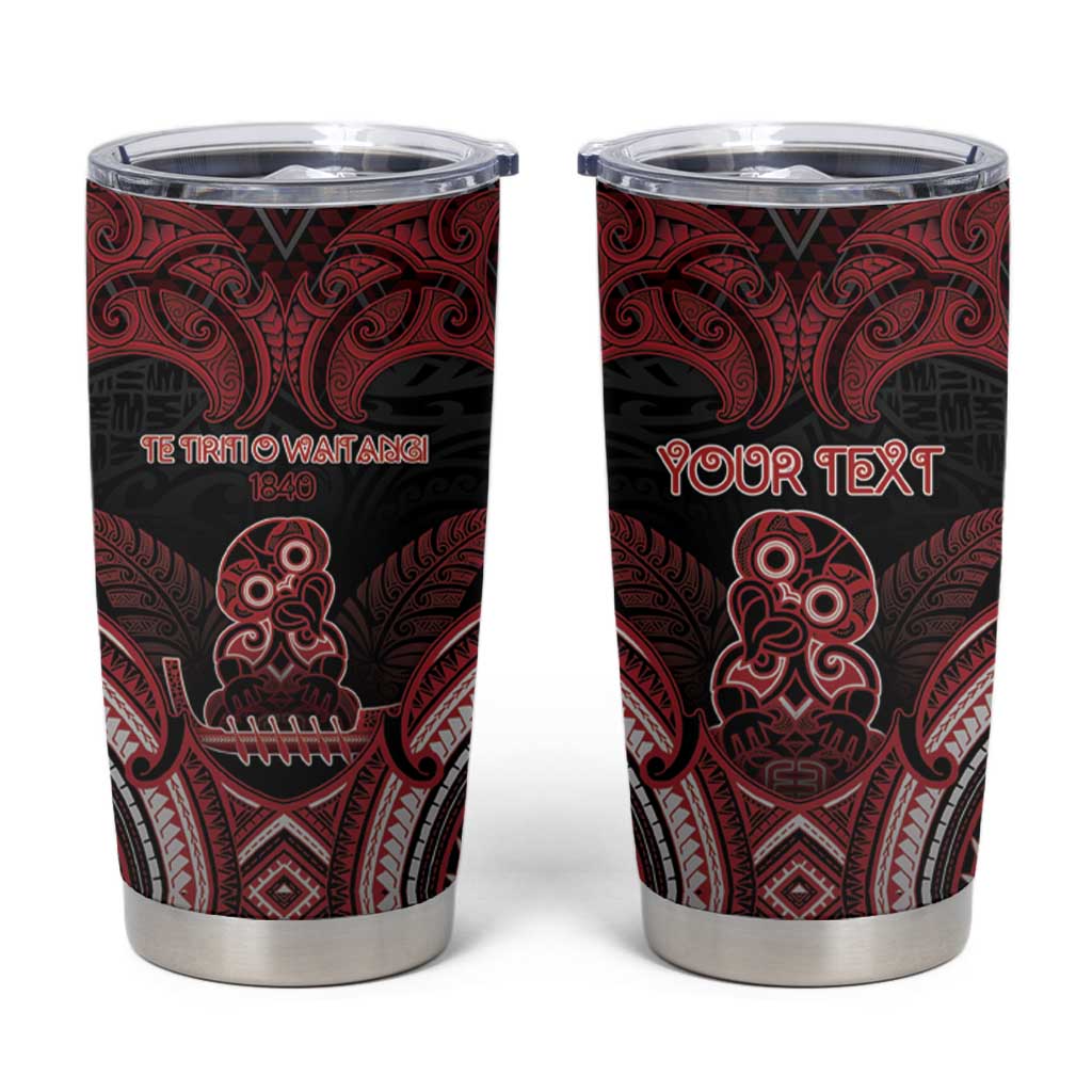 Personalised New Zealand Waitangi Day Tumbler Cup Te Tiriti O Waitangi 1840 DT05 Black - Polynesian Pride