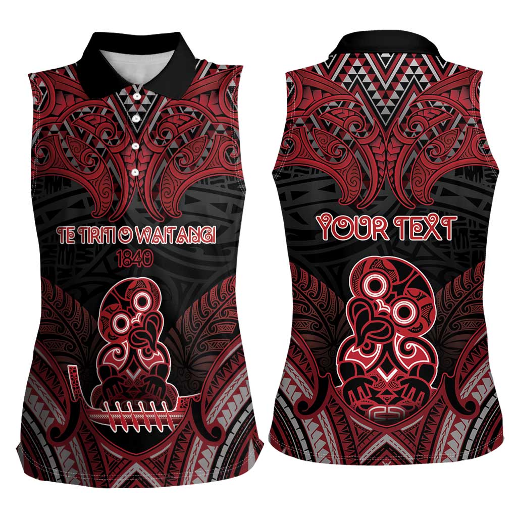 Personalised New Zealand Waitangi Day Women Sleeveless Polo Shirt Te Tiriti O Waitangi 1840 - Polynesian Pride