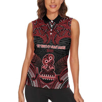 Personalised New Zealand Waitangi Day Women Sleeveless Polo Shirt Te Tiriti O Waitangi 1840 - Polynesian Pride