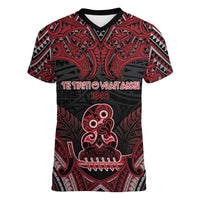 Personalised New Zealand Waitangi Day Women V-Neck T-Shirt Te Tiriti O Waitangi 1840 - Polynesian Pride