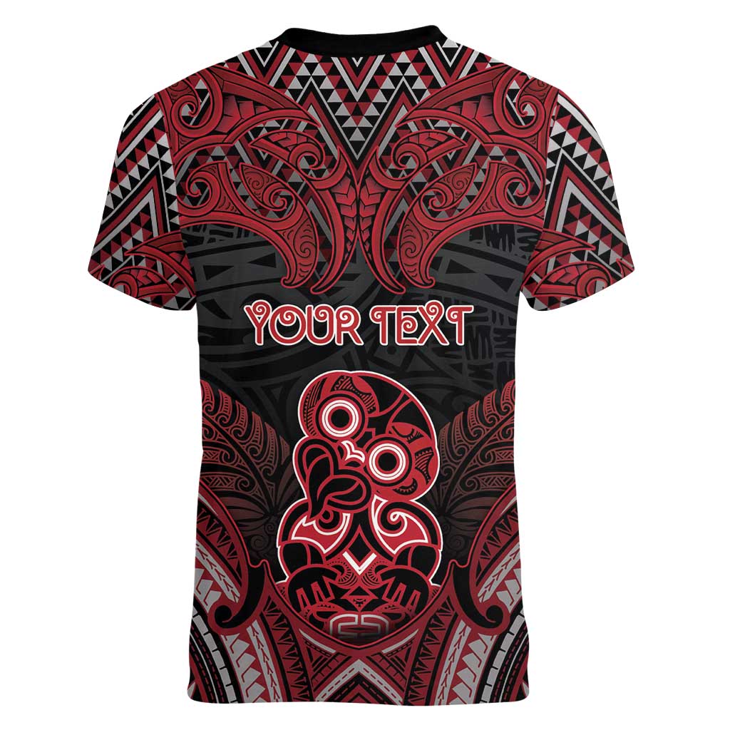 Personalised New Zealand Waitangi Day Women V-Neck T-Shirt Te Tiriti O Waitangi 1840 - Polynesian Pride
