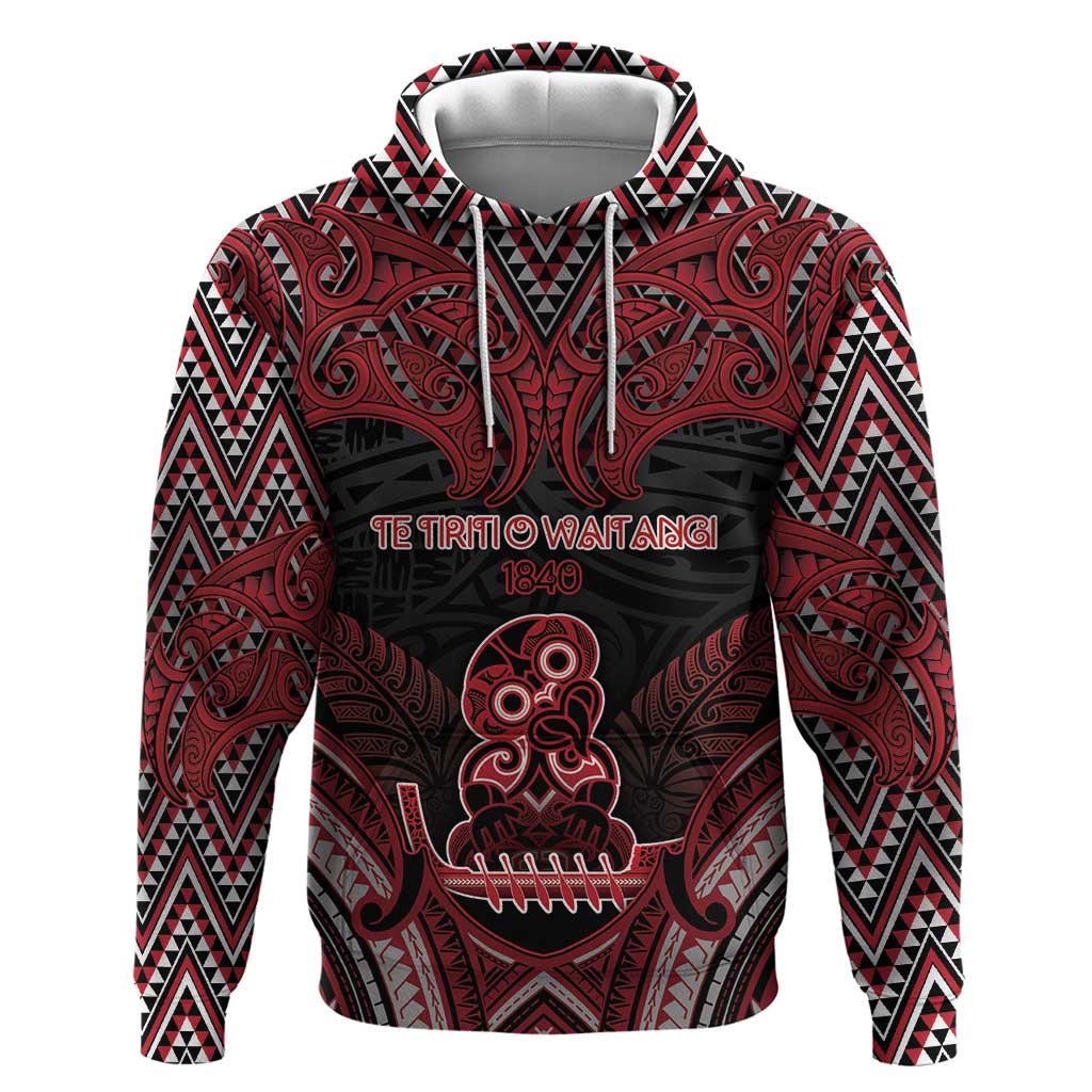 Personalised New Zealand Waitangi Day Zip Hoodie Te Tiriti O Waitangi 1840 - Polynesian Pride