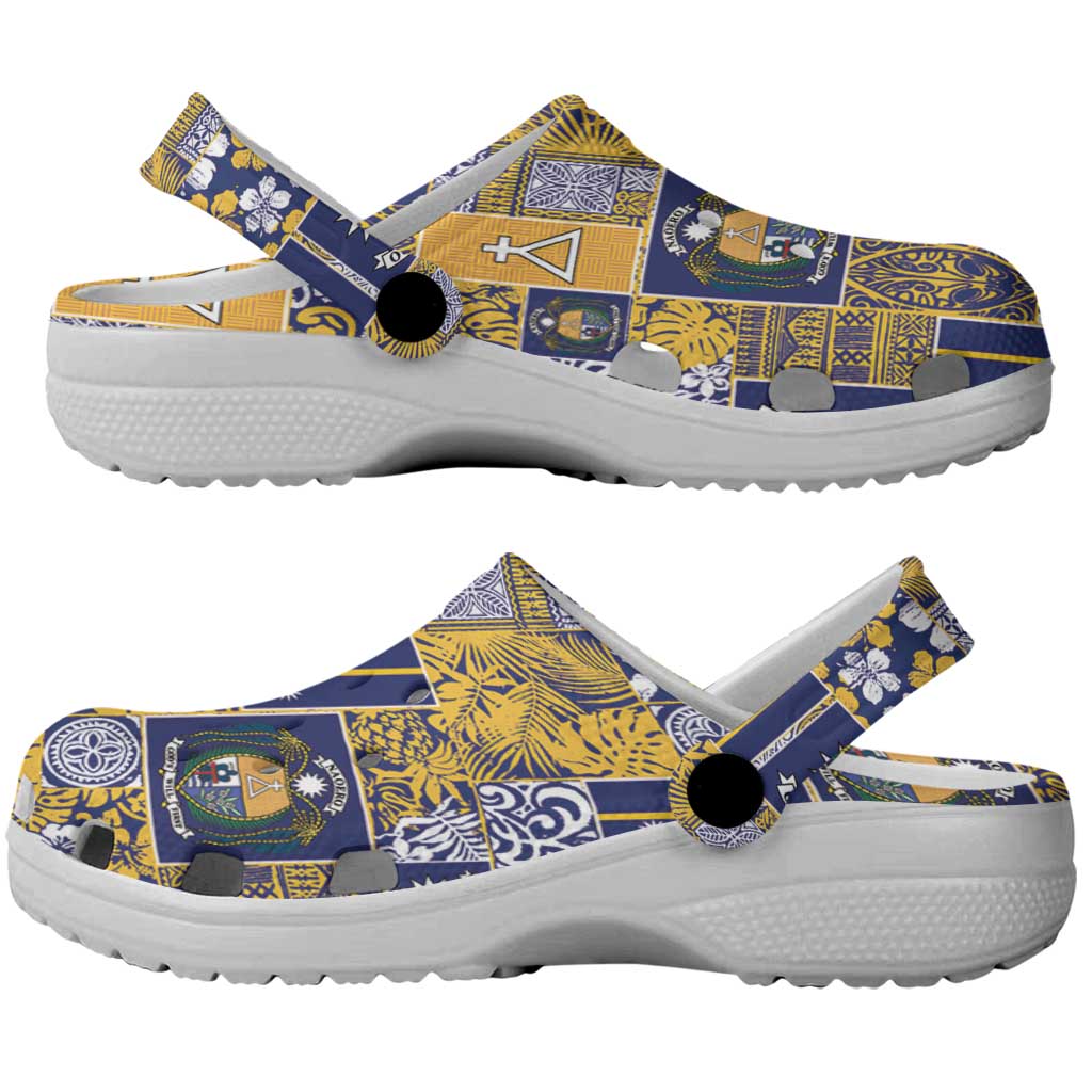 Ekamawir omo Nauru Clogs Shoes Pacific Patchwork Xmas Vibes - Polynesian Pride