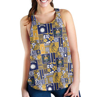 Ekamawir omo Nauru Women Racerback Tank Pacific Patchwork Xmas Vibes LT9 - Polynesian Pride