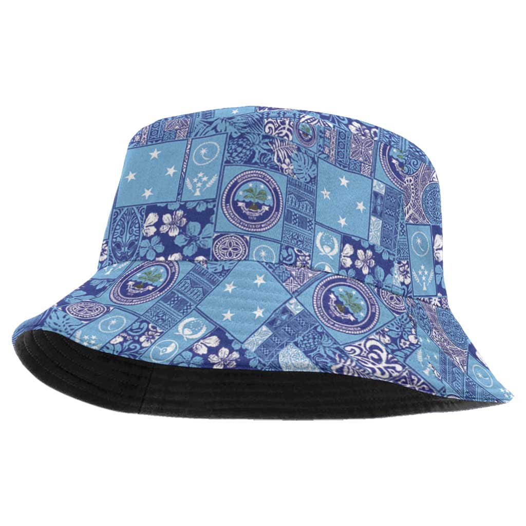 Federated States of Micronesia Merry Christmas Bucket Hat Pacific Patchwork Xmas Vibes - Polynesian Pride