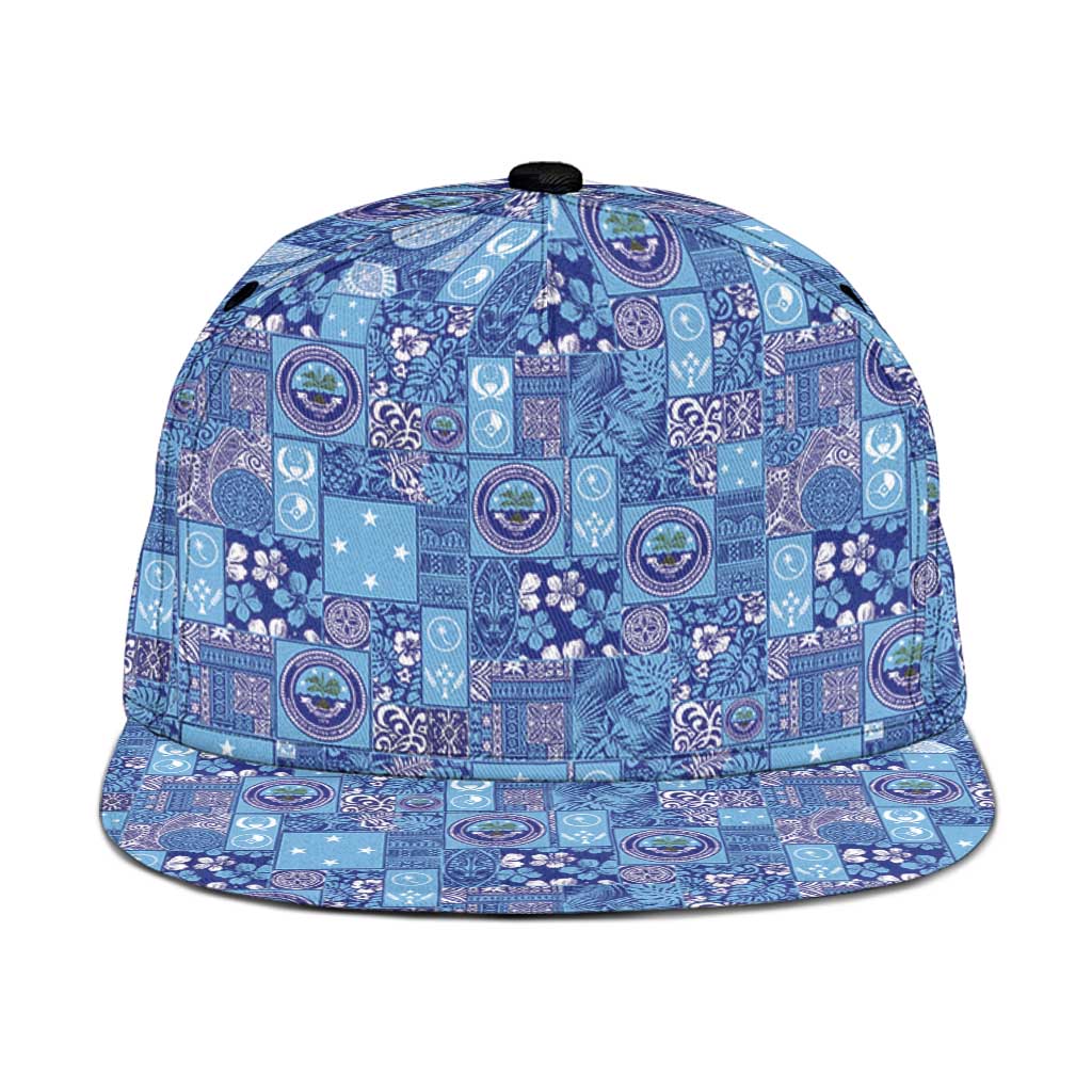 Federated States of Micronesia Merry Christmas Snapback Cap Pacific Patchwork Xmas Vibes - Polynesian Pride