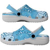 Fiji Clogs Shoes Fijian Tapa Pattern Blue LT05 - Polynesian Pride