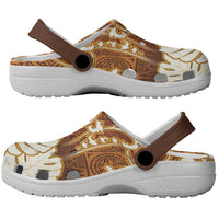 Fiji Clogs Shoes Fijian Tapa Pattern Brown LT05 - Polynesian Pride