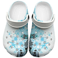 Fiji Clogs Shoes Masi Tapa Pattern Blue LT05 Blue - Polynesian Pride