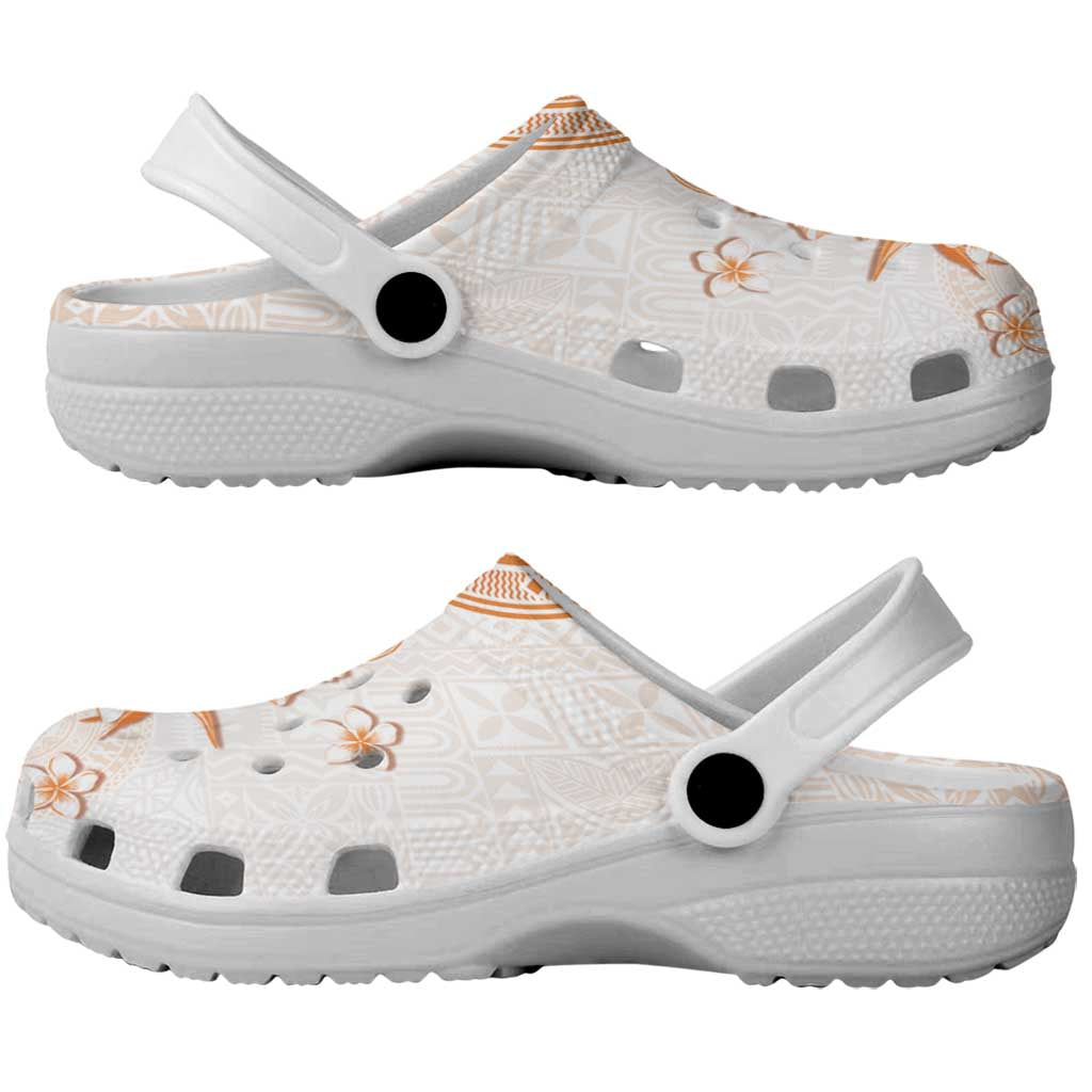 Fiji Clogs Shoes Masi Tapa Pattern Brown LT05 - Polynesian Pride