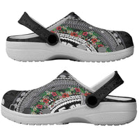 Fiji Hibiscus Clogs Shoes Tapa Masi Motifs with Tropical Plants