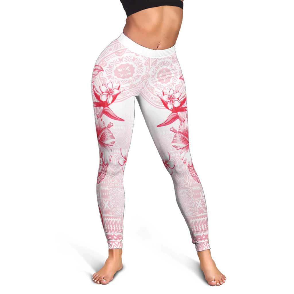 Fiji Leggings Masi Tapa Pattern Red LT05 - Polynesian Pride