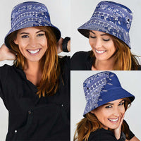 Fiji Marau na Kerisimasi Bucket Hat Blue Tagimoucia Tapa Masi Tribal - Polynesian Pride