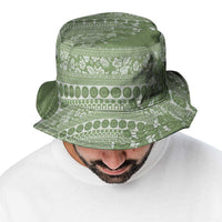 Fiji Marau na Kerisimasi Bucket Hat Sage Green Tagimoucia Tapa Masi Tribal - Polynesian Pride