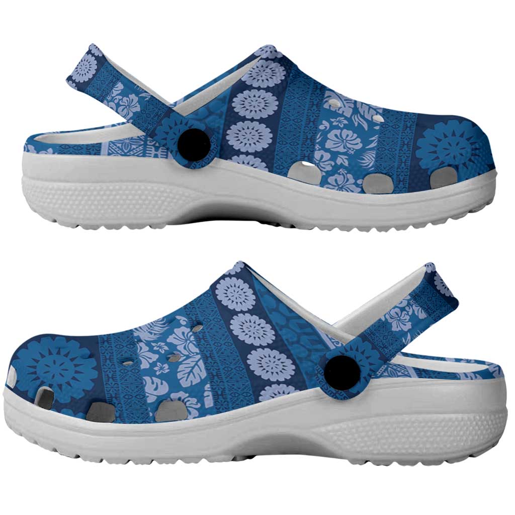 Fiji Marau na Kerisimasi Clogs Shoes Blue Tapa Masi Inspired Christmas - Polynesian Pride