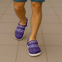 Fiji Marau na Kerisimasi Clogs Shoes Purple Tapa Masi Inspired Christmas - Polynesian Pride