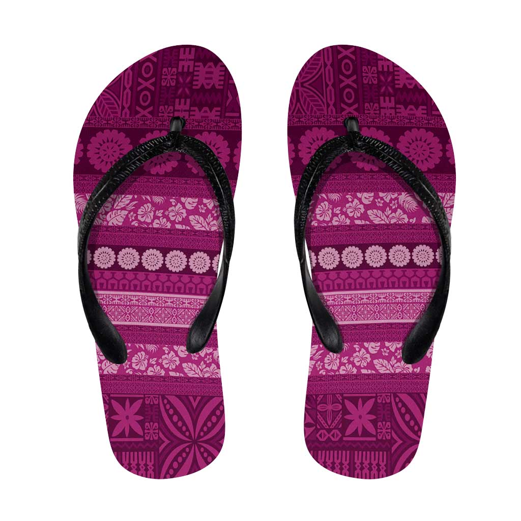 Fiji Marau na Kerisimasi Flip Flops Pink Tapa Masi Inspired Christmas - Polynesian Pride