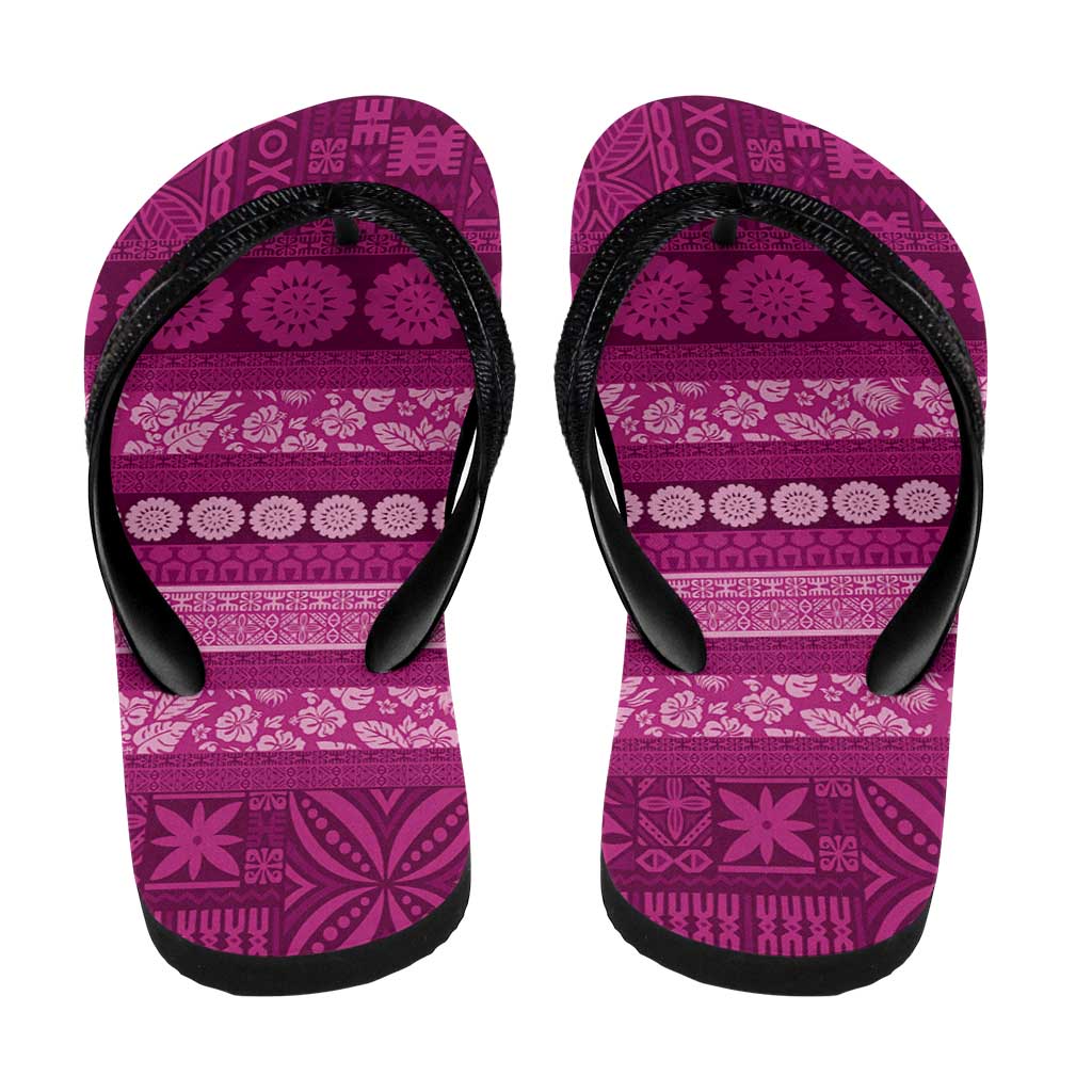 Fiji Marau na Kerisimasi Flip Flops Pink Tapa Masi Inspired Christmas - Polynesian Pride
