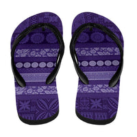 Fiji Marau na Kerisimasi Flip Flops Purple Tapa Masi Inspired Christmas - Polynesian Pride