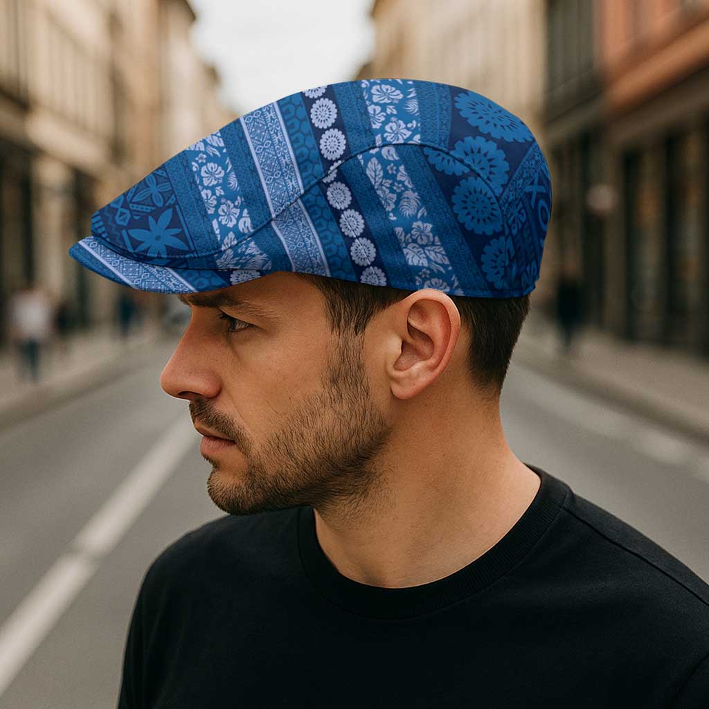 Fiji Marau na Kerisimasi Jeff Hat Blue Tapa Masi Inspired Christmas - Polynesian Pride