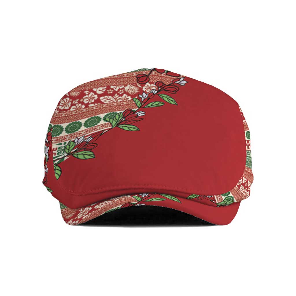 Fiji Marau na Kerisimasi Jeff Hat Red Tagimoucia Tapa Masi Tribal - Polynesian Pride