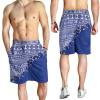Fiji Marau na Kerisimasi Shorts for Men Blue Tagimoucia Tapa Masi Tribal - Polynesian Pride