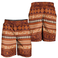 Fiji Marau na Kerisimasi Shorts for Men Gold Tapa Masi Inspired Christmas - Polynesian Pride