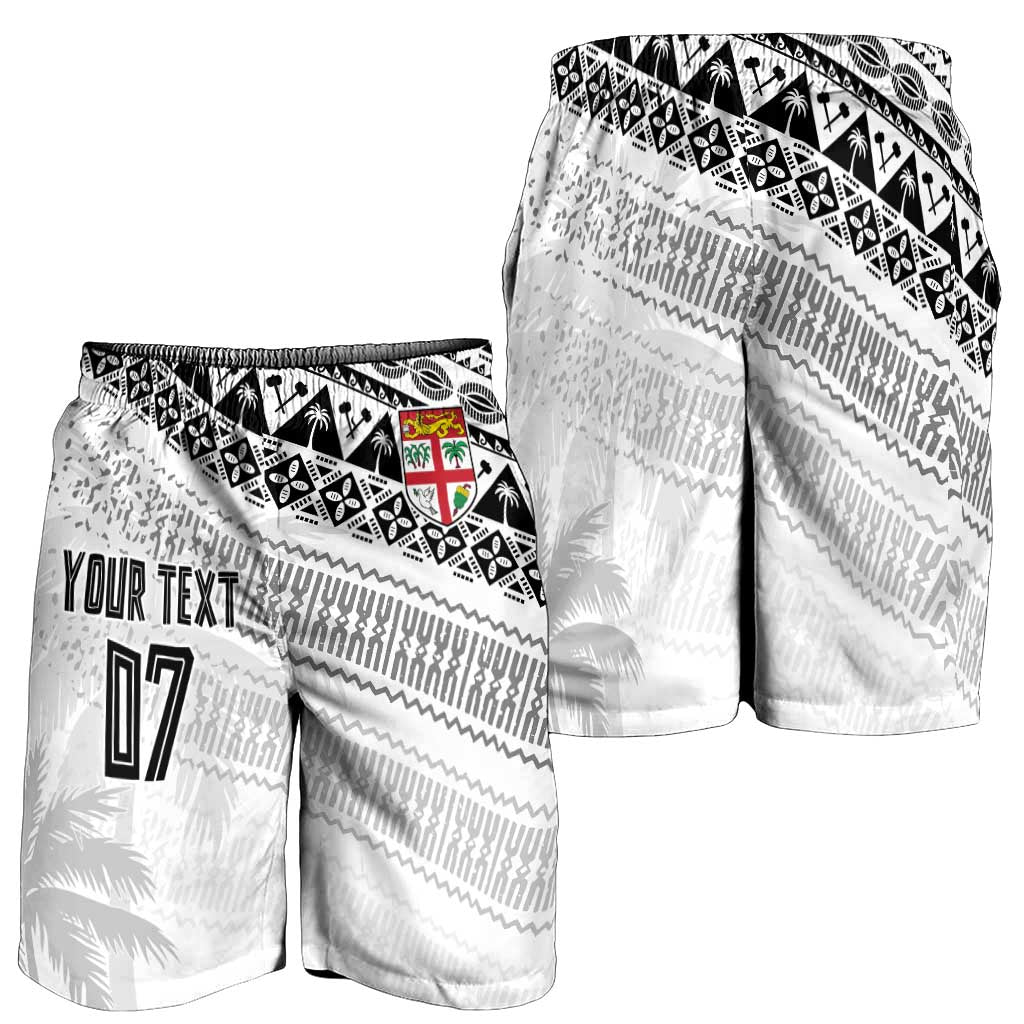 Fiji Rugby Custom Kaiviti Masi Shorts for Men Black - Polynesian Pride