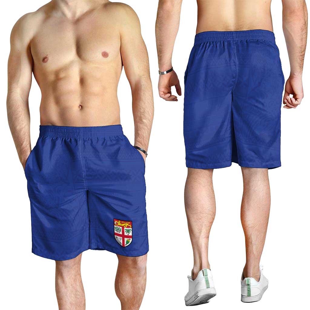 Fijian Football Shorts for Men Tapa Pattern and Shark Tribal