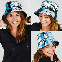 Fijian Rugby Bucket Hat Grunge Palm Stylized LT01 - Polynesian Pride
