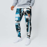 Fijian Rugby Jogger Pants Grunge Palm Stylized LT01 - Polynesian Pride