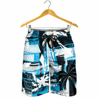 Fijian Rugby Shorts for Men Grunge Palm Stylized LT01 - Polynesian Pride