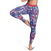 Filipino Maligayang Pasko Leggings Pacific Patchwork Xmas Vibes - Polynesian Pride